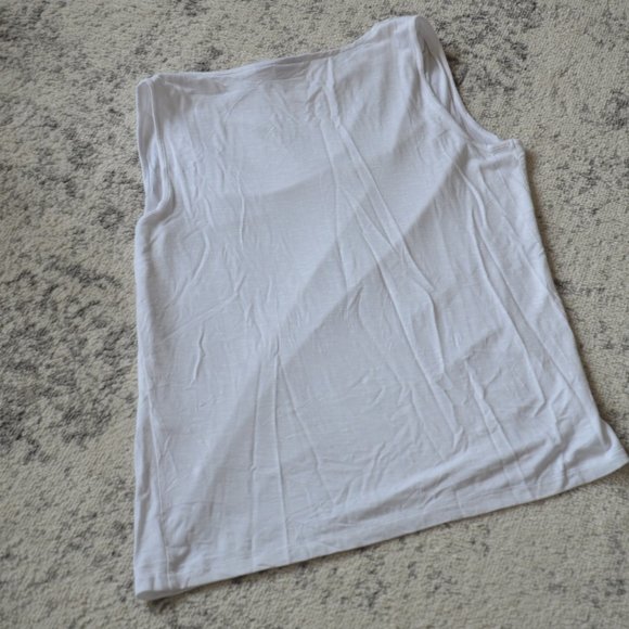 Chico's Bennette Drape Cowl Neck Knit Tank Top Optic White Womens Size S New - Picture 11 of 11